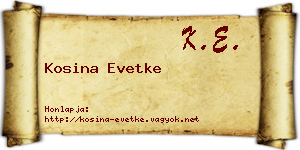 Kosina Evetke névjegykártya